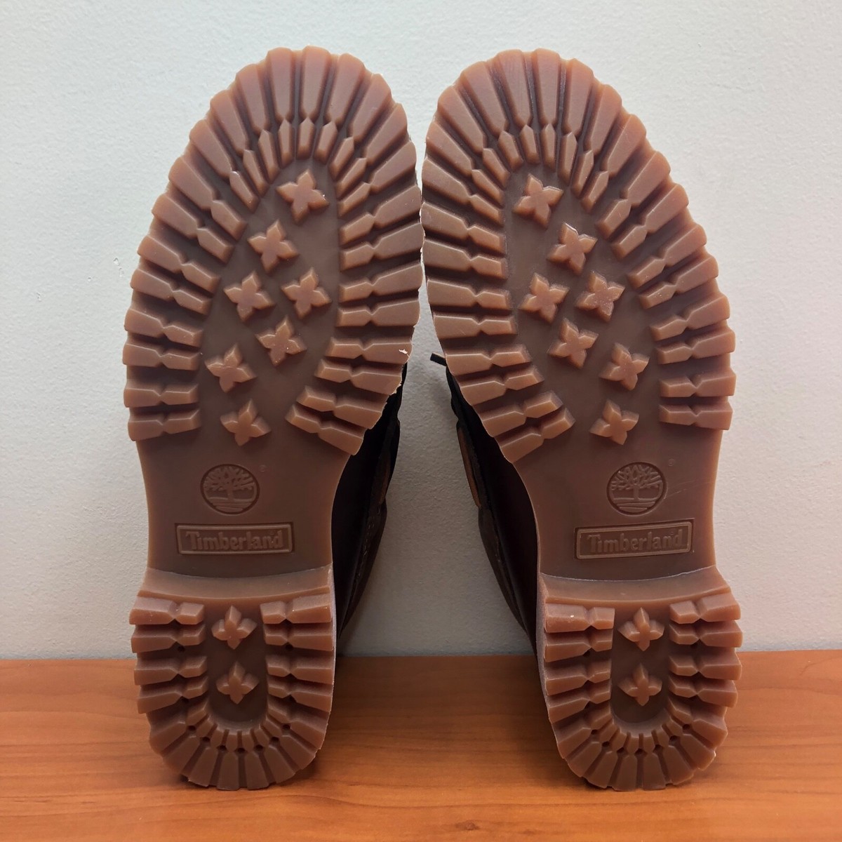 Timberland Authentics Mens Sz 8.5 3-Eye Boat Shoe 'Root Beer' Full