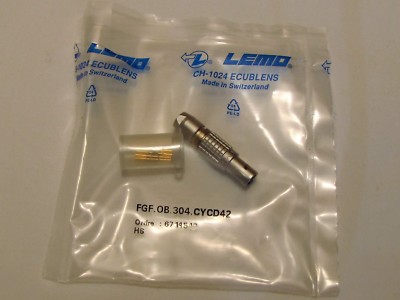 10 Stück LEMO Serie FG, F Codiert Größe 0B (2Nasen) 4 Pole FGF.0B.304.CYCD42