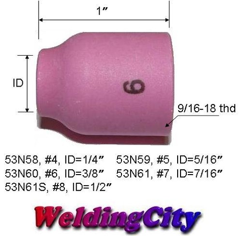 Stubby Gas Lens Kit 1/16"-3/32" TIG Welding Torch 17/18/26 T23D | US Seller Fast - Picture 5 of 8