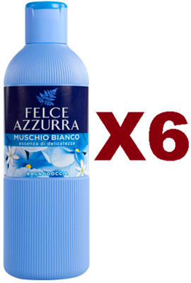6 PCS BLUE FERN SHOWER BATH WHITE MOSS 650ML BATH DELICATE SHOWER