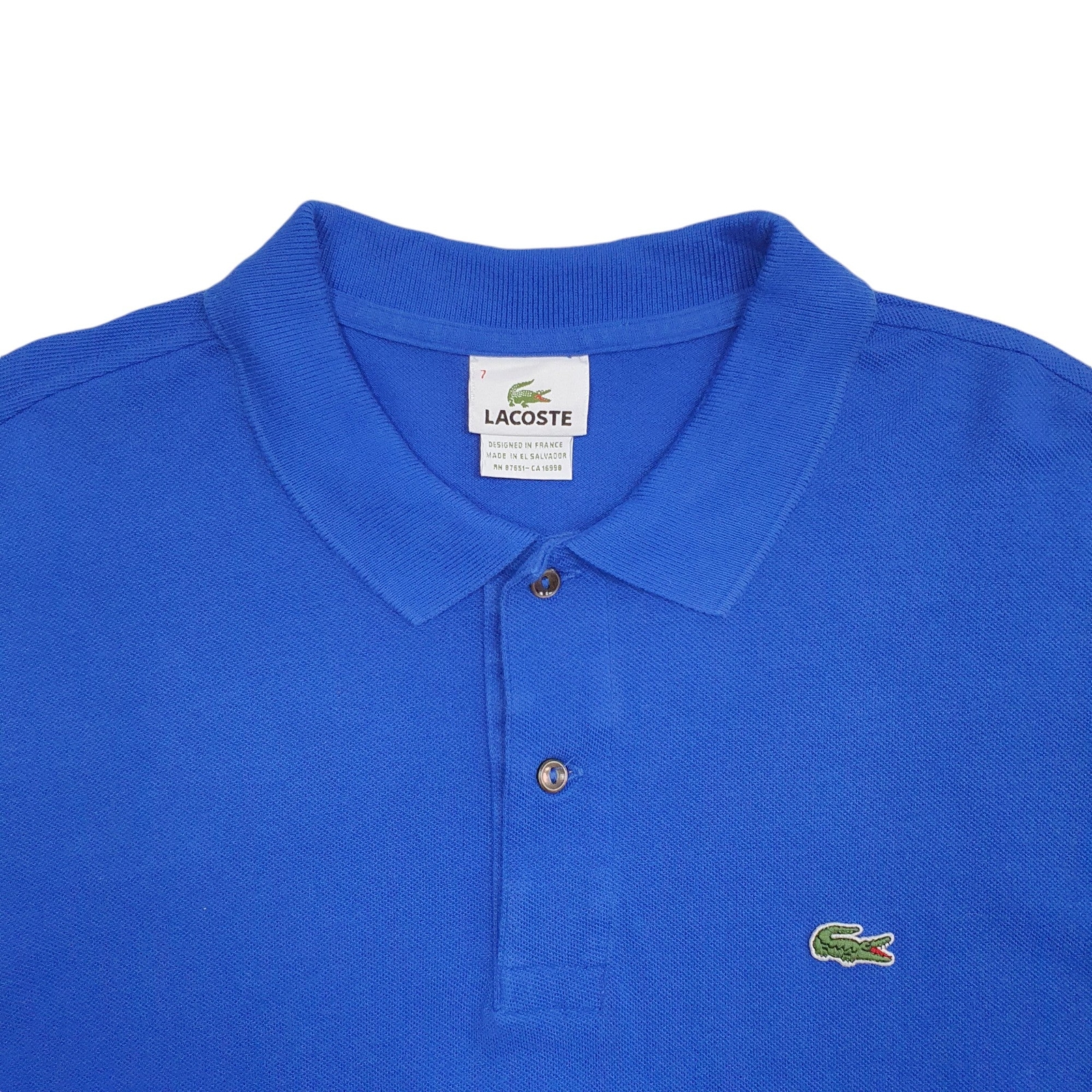 LACOSTE Blue Polo Shirt Short Sleeve Cotton Mens L image 3