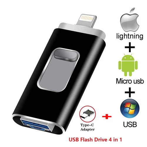 2TB 1TB 4 in 1 USB 3.0 Flash Drive Speicherstick für iPhone Samsung Android PC - Bild 1 von 23