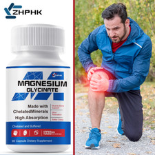 Magnesium Glycinate 1330mg - 60 Capsules For Sleep, Stress Relief Support Bone