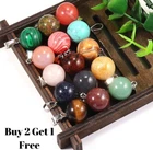 Natural Gemstone Chakra Healing Crystal Ball Pendant
