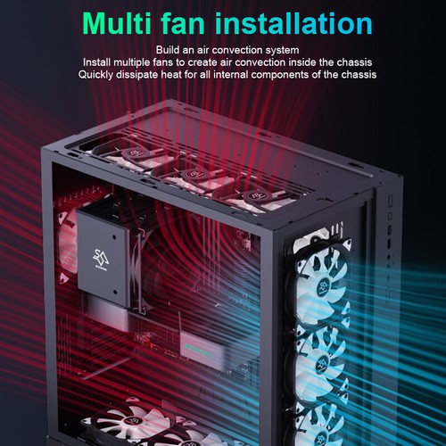 12cm Computer PC Case Fan PWM 4Pin Intelligent Temperature Control Cooling Fan - Afbeelding 4 van 14