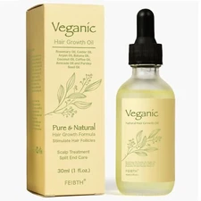 Veganic Natural Hair Growth Oil with Rosemary Oil, Castor , Coffee , Batana ect