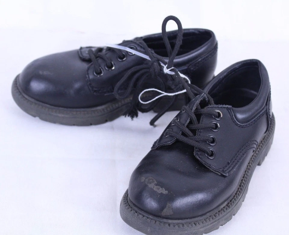 Zapatos de Vestir Con Cordones Corbata Cuero Negro Talla 12.5M Buster Marrón Raspado Envejecido Foto 4 de 4