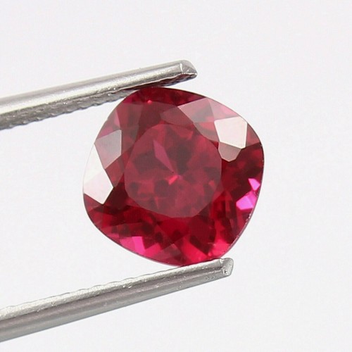 Fine Quality Natural Blood Red Mozambique Ruby Loose Cushion Gemstone Cut 8x8 MM - Picture 2 of 6