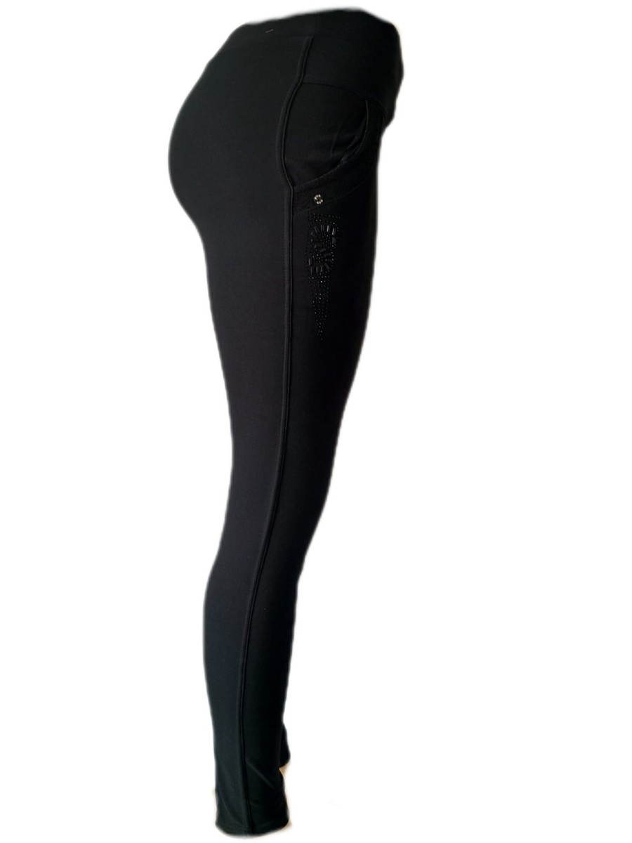 Womens Stretch Smart Pull On Slim Fit High Waist Ladies Office