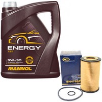 MotoröL Set 5W-30 5 Liter + ÖLfilter FüR Renault Clio II Thalia I 1.2 55KW 75 PS