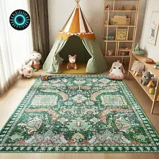 Rugs for Playroom Ruggables Rugs for Bedroom Low Pile Shag Rug Soft 5x7 Green 