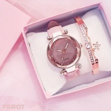 Casual Leather Romantic Starry Women Watch Bracelet Sky Designe Ladies Woman