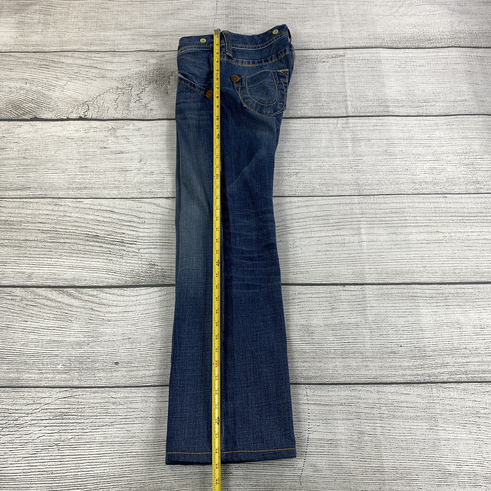 True Religion Vintage Heritage Jeans Women Size 26 Denim Pants Suspender Buttons thumbnail 10