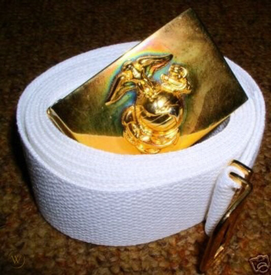 DRESS WHITE 50" BELT US MARINE ENLISTED DRESS BLUE UNIFORM NCO SNCO PIN UP USMC eBay