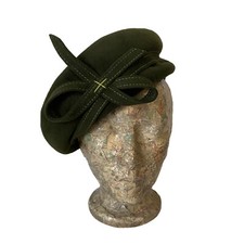 Green Beret Vintage Hat Adjustable Designer Women's Accessory Jennifer Ouellette