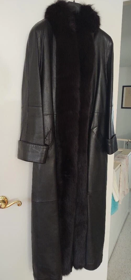 Black maxi hotsell fur coat