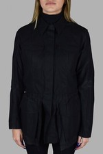 Prada Black Jacket With Small Collar, Size 44, Made In Italy