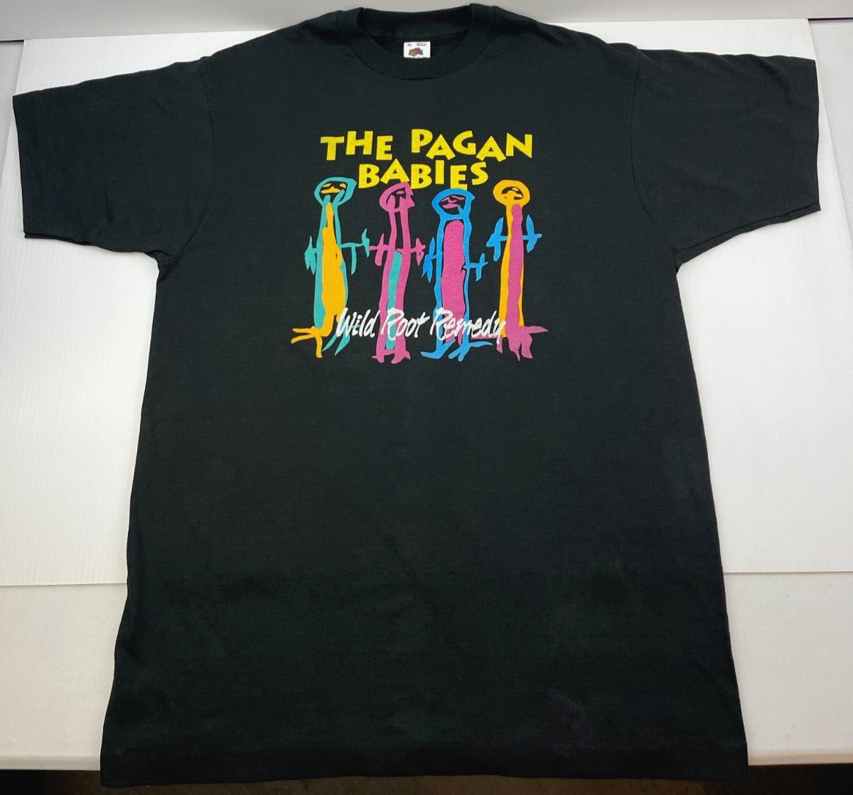 90's “born “paint“grange“黒”XL“T shirt Vintage 90s PAGAN BABIES T-Shirt Grunge Rock Band Tour Hole