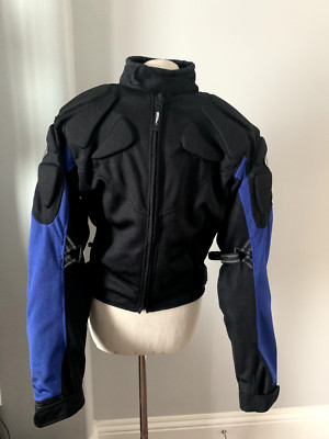 FS Fieldsheer Touring Motorcycle Jacket M Heavily Padded Coat Black & Blue MOTO
