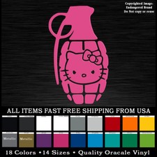 Hello Kitty Grenade Funny Decal Sticker