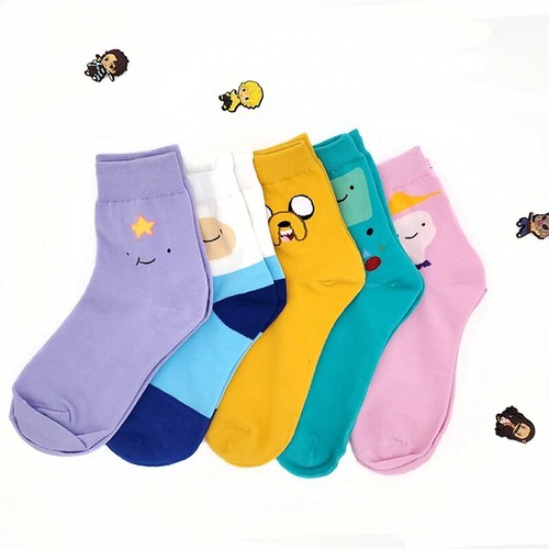 Cartoon Cotton Socks Women Breathable Ankle Summer Ladies Adventure Time Cute - Picture 4 of 15