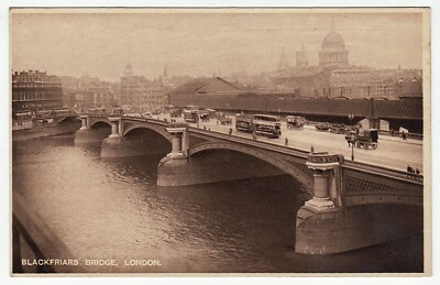 Blackfriars Bridge, London, England - Postcard - New 1930's - VG