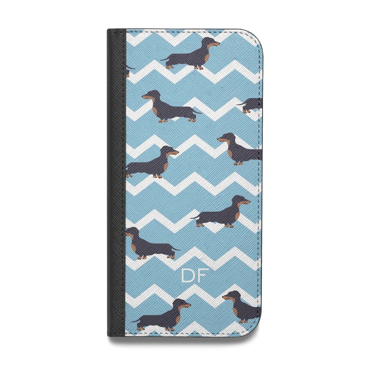 Personalised Dachshund Vegan Leather Flip Samsung Case Cover for