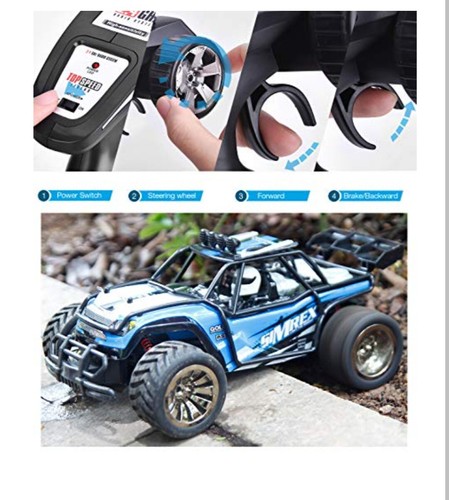 SIMREX A130 Blue RC 2WD Buggy Car High Speed 20MPH 1:16 Scale RTR Remote control - 第 5/8 張圖片