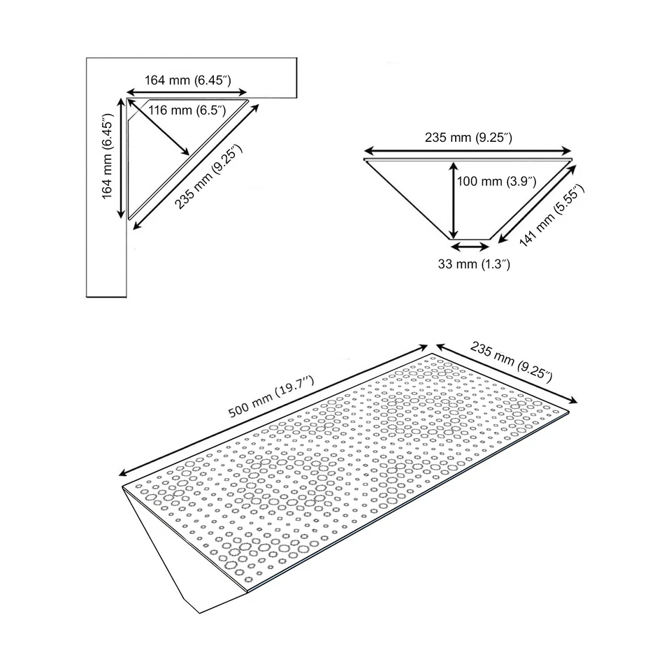 Paquete de 2 - Trampas de bajos acústicos de esquina difusa de absorción de sonido estrecha "REBAT" Foto 2 de 4