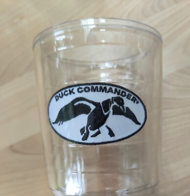 Duck Commander Tervis Tumbler 24 oz. Clear Cup Embroidered White & Blue Patch