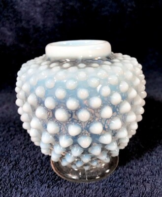 MINT Vintage FENTON French Opalescent HOBNAIL Glass VASE Urn JAR ...