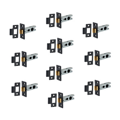 Rohr-Einsteckriegel 2,5'' (63 mm) 10er Pack schwarz innen gefedert Türschnäpper