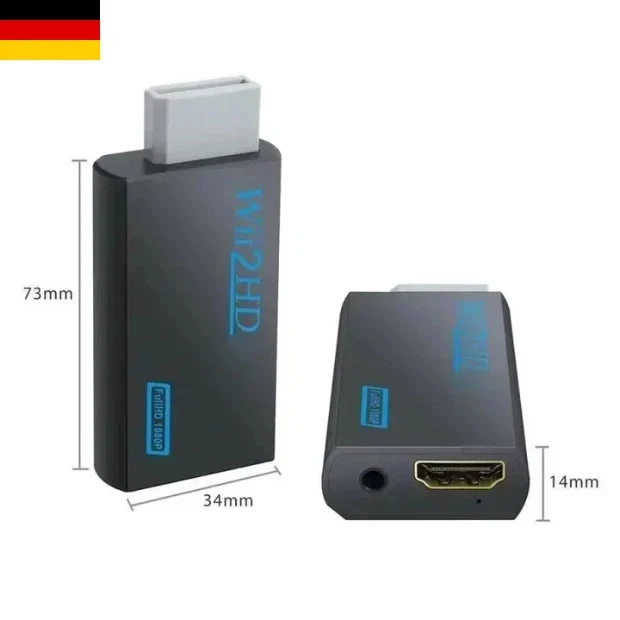 Nintendo Wii to HDMI Adapter Converter Full-HD TV 1080p HDMI Cable NEW - Bild 2 von 4