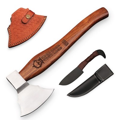 Custom Made VIKING Dane Axe Steel Head Engraved Shaft & Forged RAVEN Bowie small