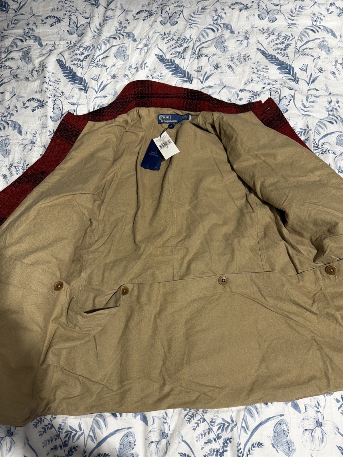 Polo Ralph Lauren Red Black Buffalo Plaid Wool Jacket RL Ski Patch BNWT Mens (M) image 4