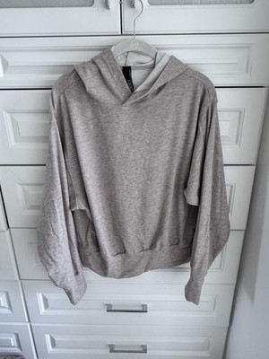 Bobi LA Cropped Hoodie Small Beige Taupe Lightweight Pullover Casual Lounge