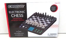 Croove Electronic Chess Game 100 Exercises and Talking Tutor 8 in 1 NIB