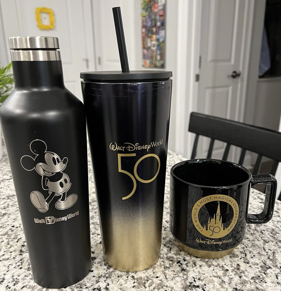 Lote de 6 tazas, vasos y botellas de cantimplora de corcho Starbucks de los parques de Disney Foto 4 de 4