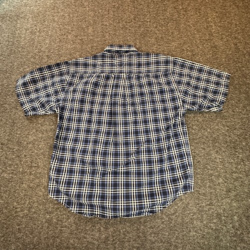 Tommy Hilfiger Boys Small Blue Plaid Short Sleeve Button Down Dress Shirt - Picture 2 of 11