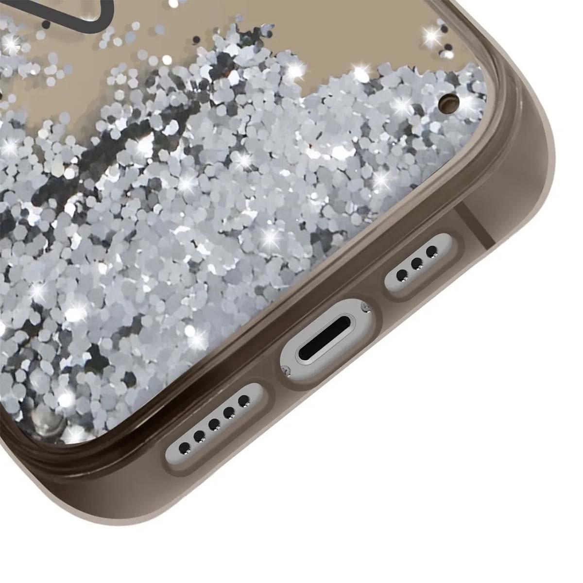 Coque Guess iPhone 14 Plus transparente paillettes rigide - 4