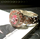 Gems en Vogue 1.28ctw natural  Padparadscha Sapphire & White Zircon Ring  Sz 11 — photo 6