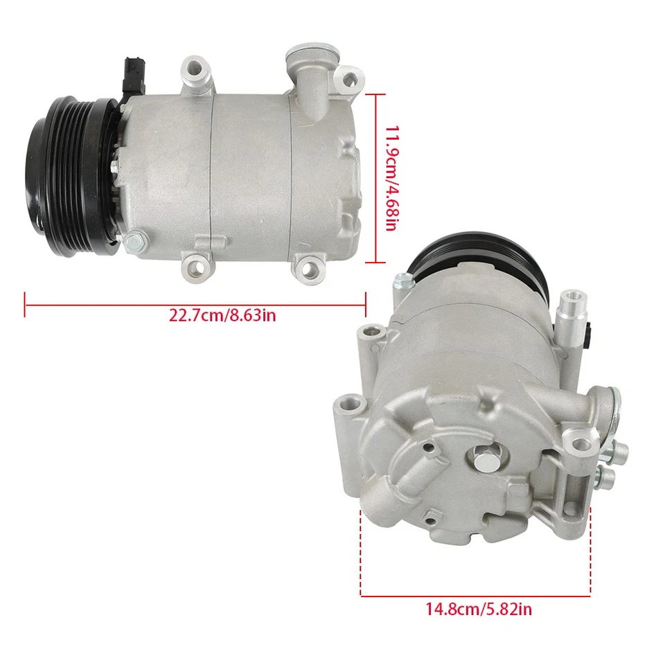 Compresor de aire acondicionado apto para Ford Focus VOLVO V50 2004-2012 BV6Z19703B con embrague Foto 2 de 4