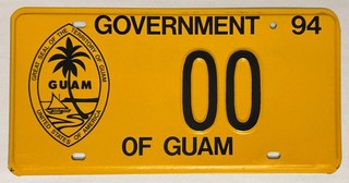 1994 GUAM Government Sample License Plate #00