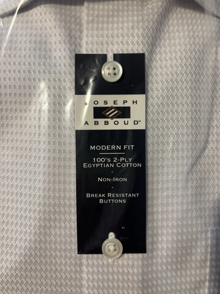 Joseph Abboud Para Hombre Camisa de Vestir Algodón Tostado Manga Larga Camisa 17 34/35 NUEVO Foto 3 de 3