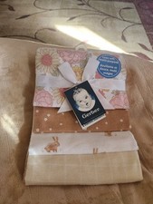 Gerber Flannel 4 Blanket Set Pink White Brown Infant NWT 100 Cotton