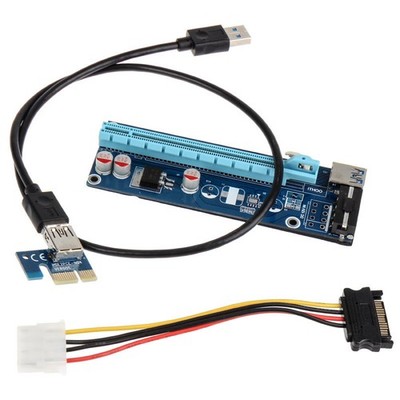 PCI-E 1x auf 16x powered Riser Card Mining/Rendering-Kit - 60cm