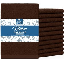 DAN RIVER Kitchen Bar Mops,Pack of 12,16 by 19 Inches,100 Cotton Super Absor...