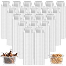 1200 PCS 0.5oz Plastic Gecko Food Cups LeakProof Reptile Feeder Terrarium