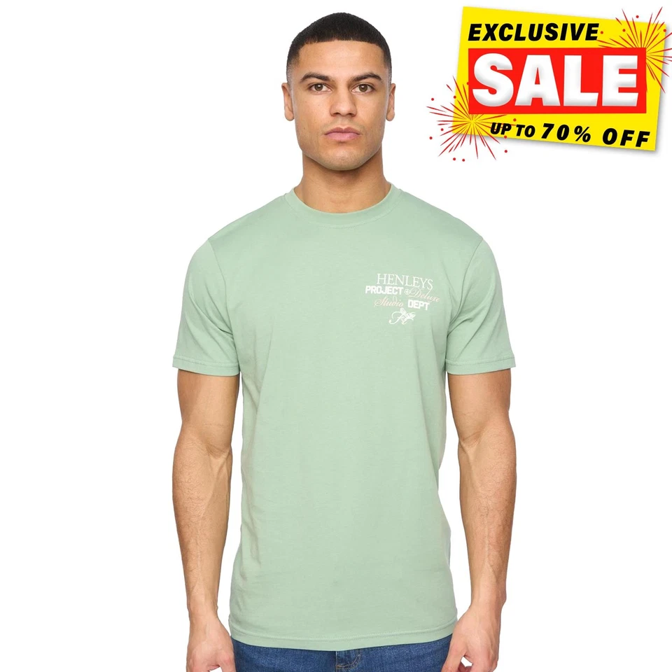Henleys Hentitled Mens Casual Designer T-Shirt Green