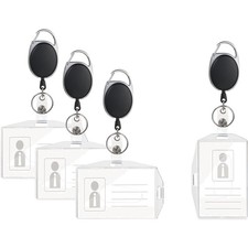 ID Kartenhalter, Jojo, Retractable Schlüssel, Plastik, 4 Stück, Clip, vertika...